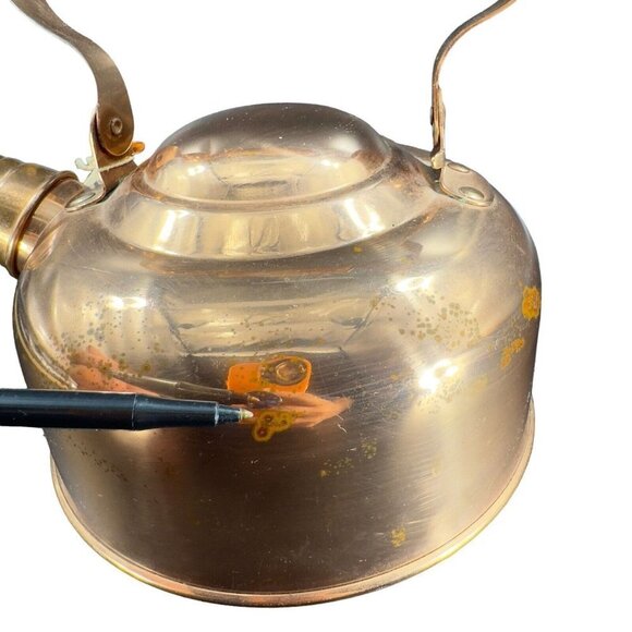 ODI Solid Copper Tea Kettle Tea Pot Made In Portugal Stamped Wooden Handle Knob - Picture 8 of 16